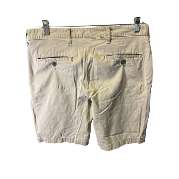 George Khaki Tan Flat Front Buttoned Shorts Sz 32 - Picture 2 of 5